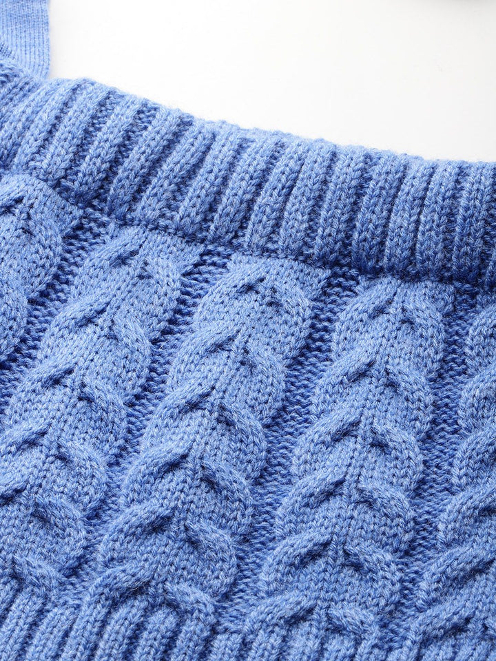 DressBerry Cable Knit Cardigan with Knitted Inner Crop Top