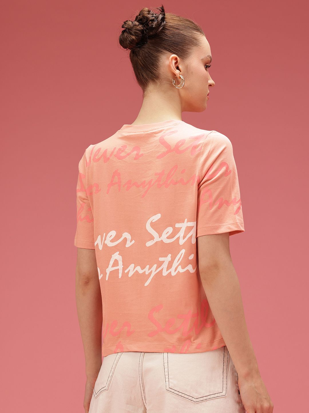 DressBerry Pure Cotton Typography Printed T-shirt