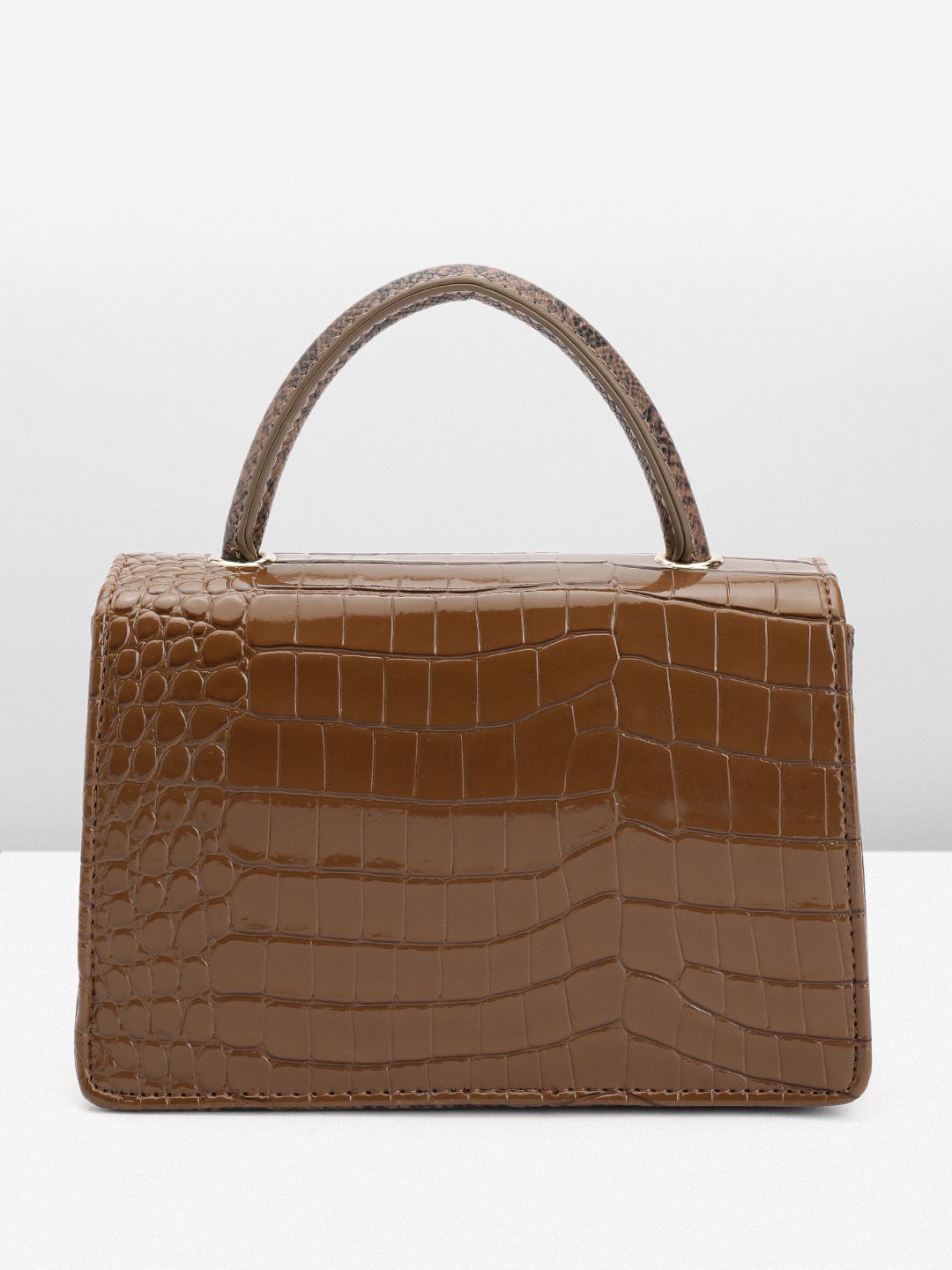DressBerry Snake Skin Textured Satchel