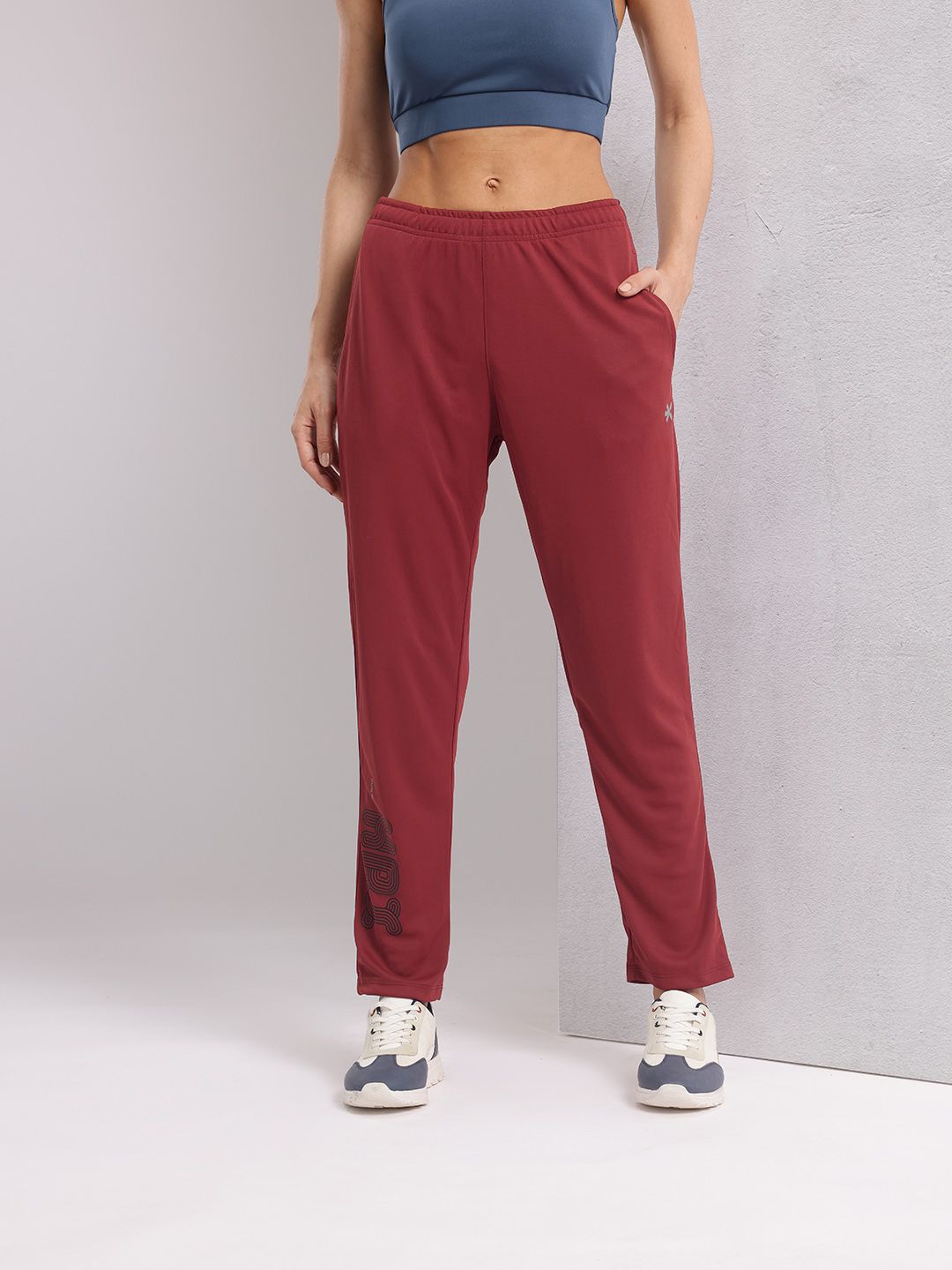HRX by Hrithik Roshan Women Brand Logo Printed Rapid-Dry Running Track Pants