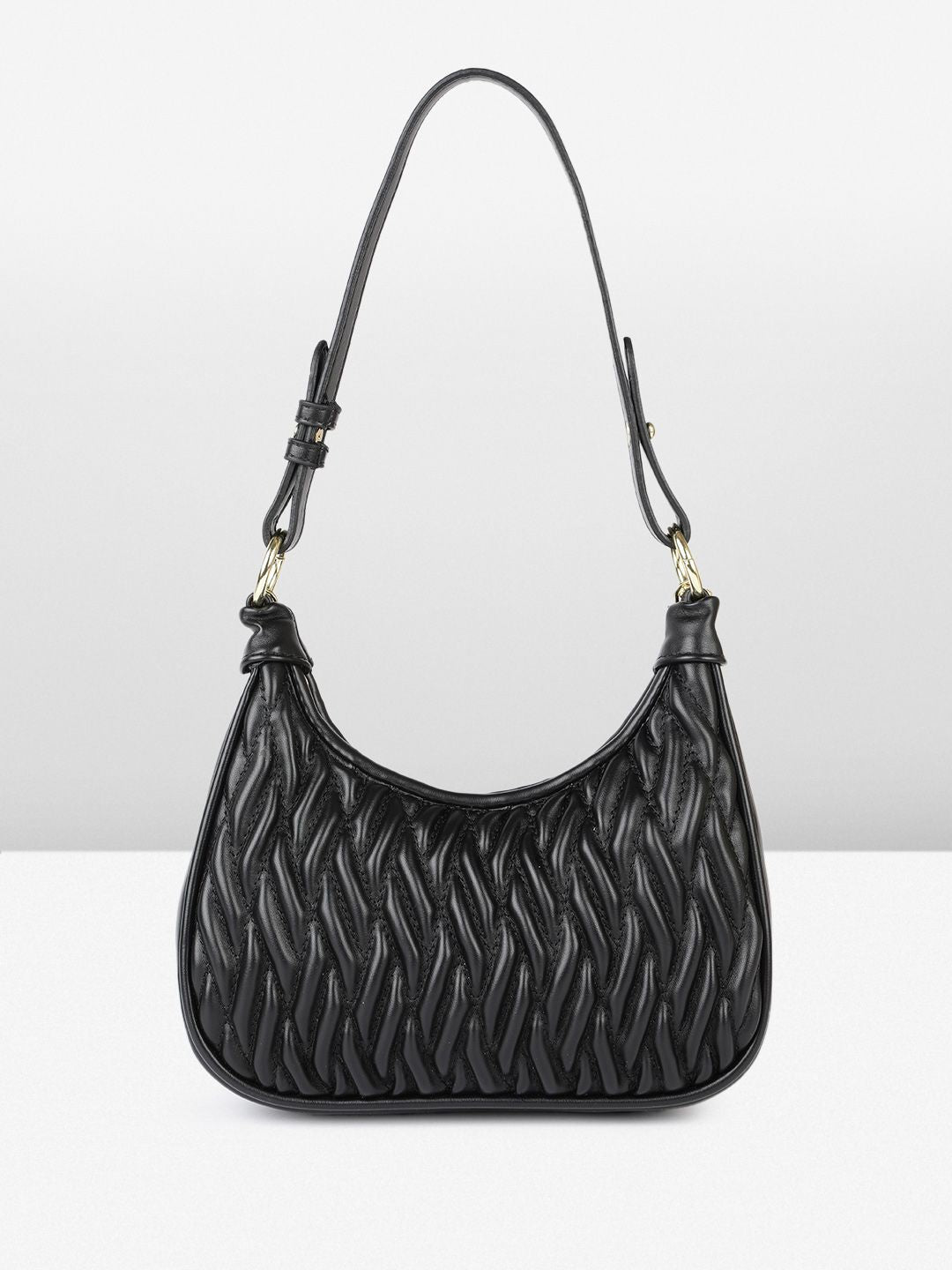 DressBerry Structured Quilted Hobo Bag