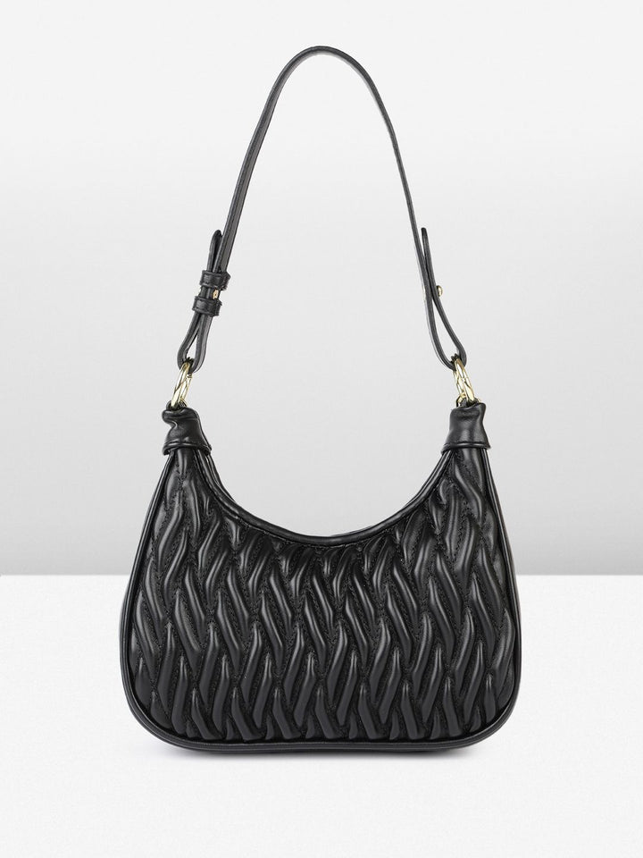 DressBerry Structured Quilted Hobo Bag