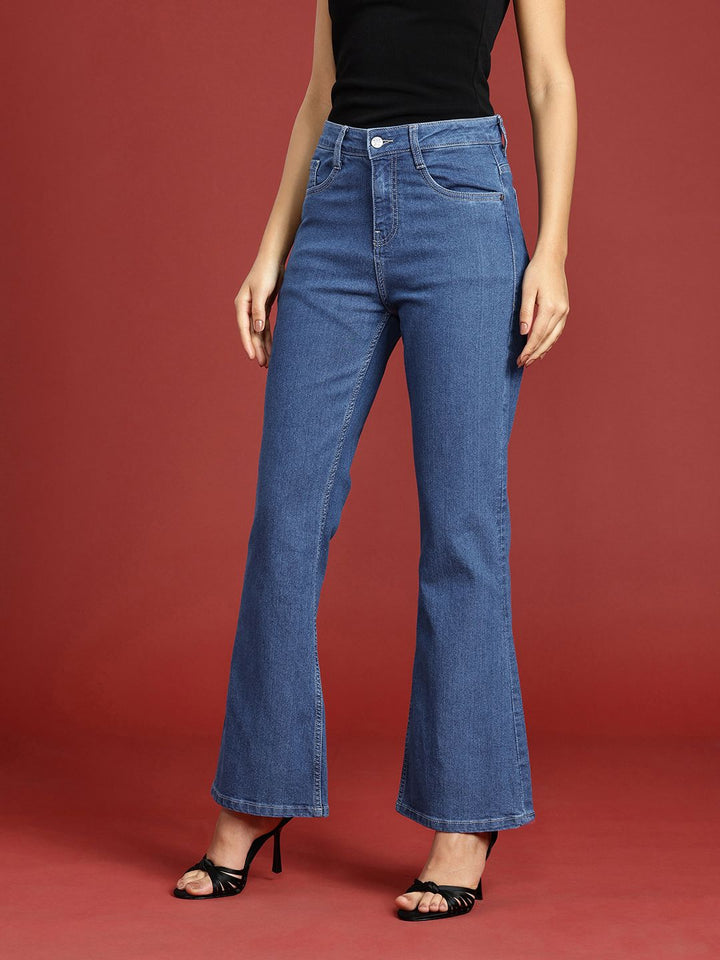 all about you Women Bootcut High-Rise Light Fade Stretchable Jeans