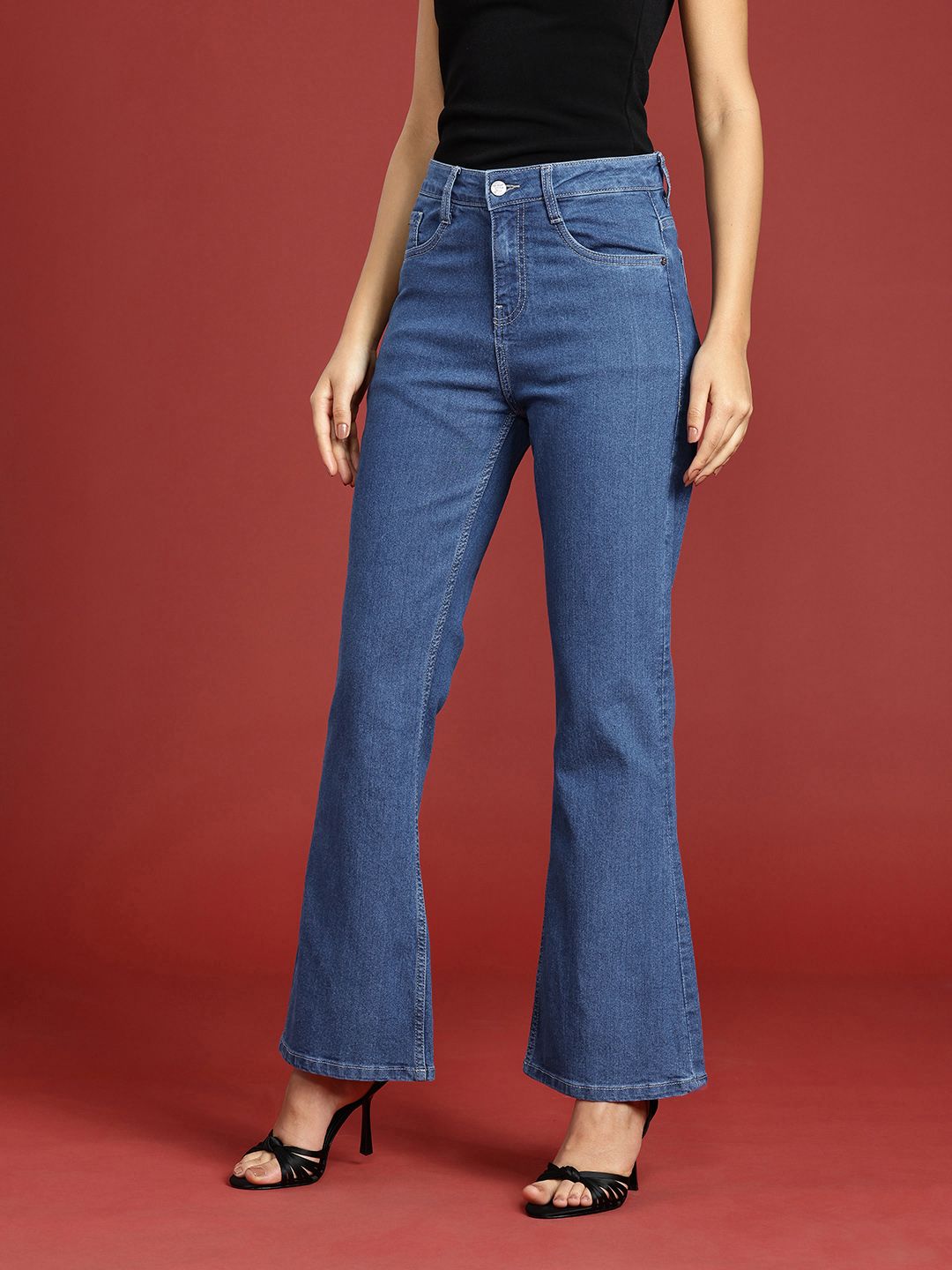 all about you Women Bootcut High-Rise Light Fade Stretchable Jeans