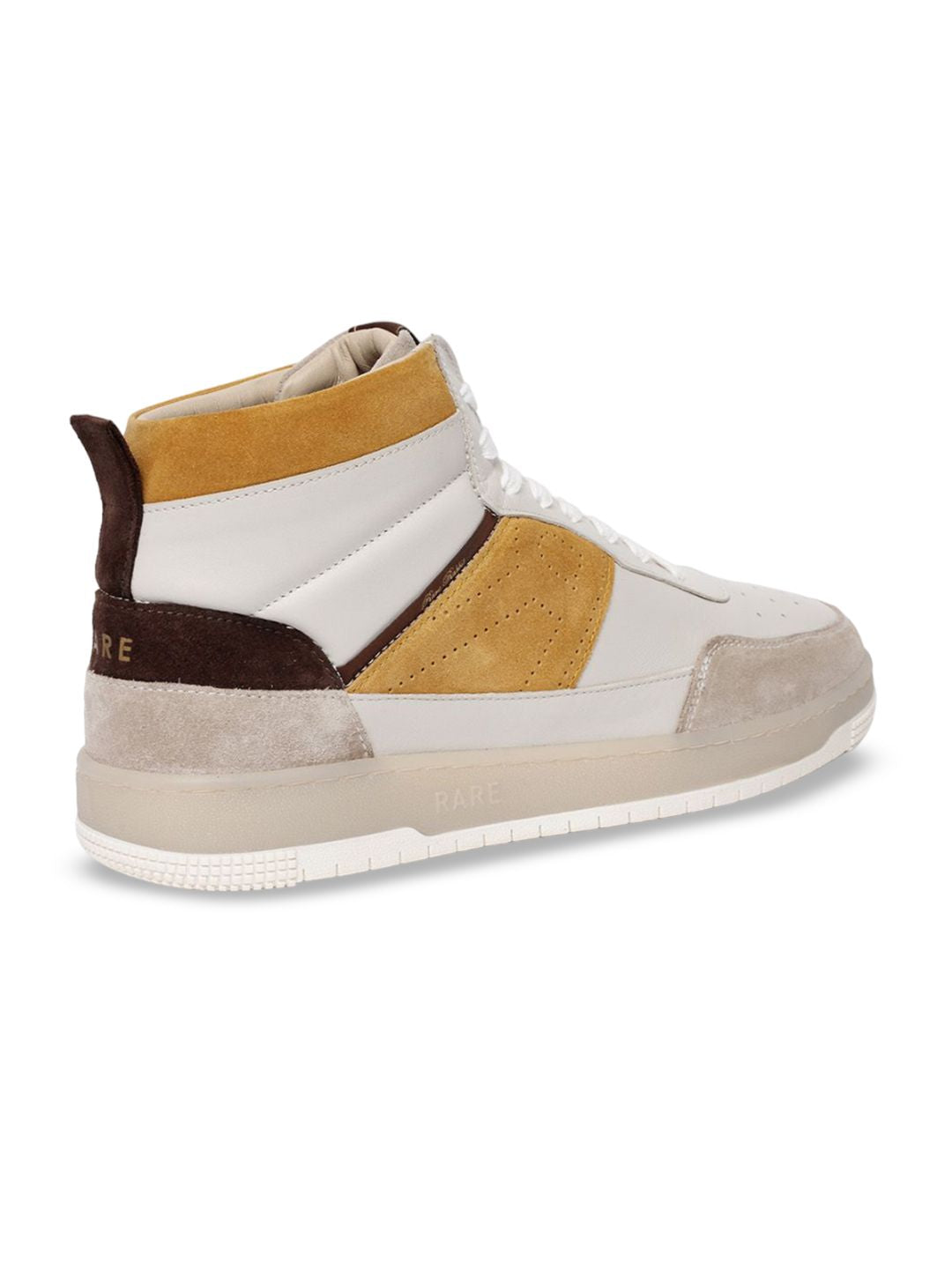 RARE RABBIT Men Horizon Colourblocked Mid Top Leather Sneakers