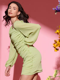 STREET 9 Round Neck Georgette Sheath Dress