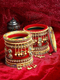 Set PANASH 22 Gelang Bertampal Batu & Manik Bersalut Emas