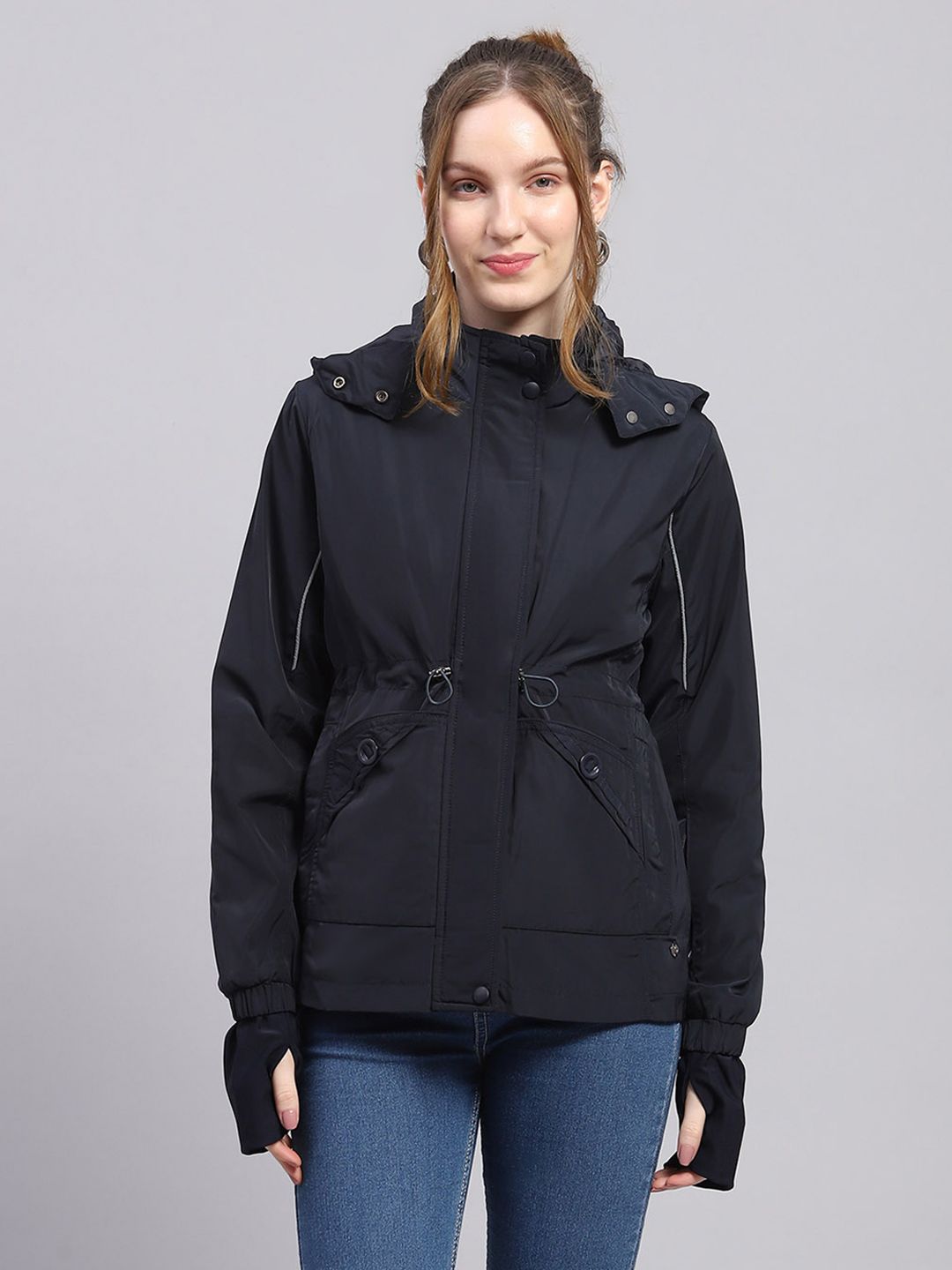 Monte Carlo Water Repellent Toggle Waist Hooded Tailored Jacket
