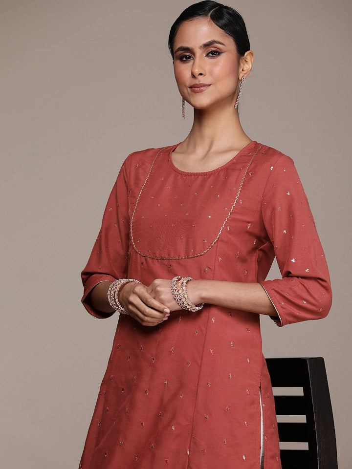 House of Pataudi Embellished Sequined Straight Jashn Kurta