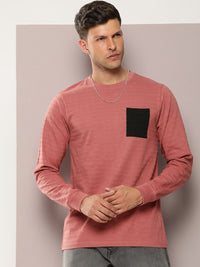 DILLINGER Men Striped Pure Cotton Pockets T-shirt