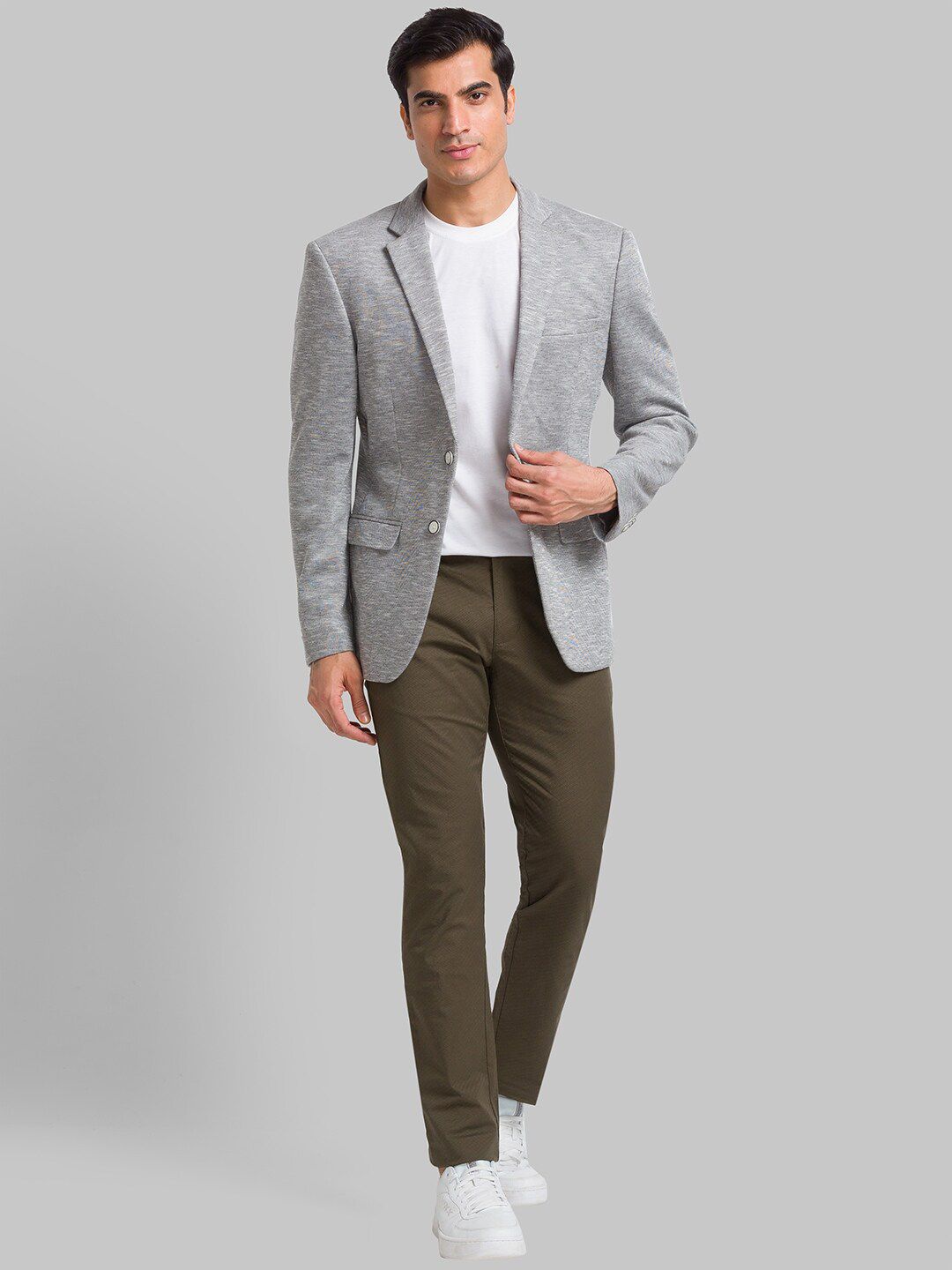 Park Avenue Self Design Super Slim Fit Single-Breasted Casual Blazer