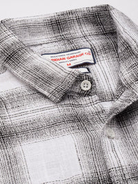 The Indian Garage Co Men Black Slim Fit Checked Double Flap Casual Shirt