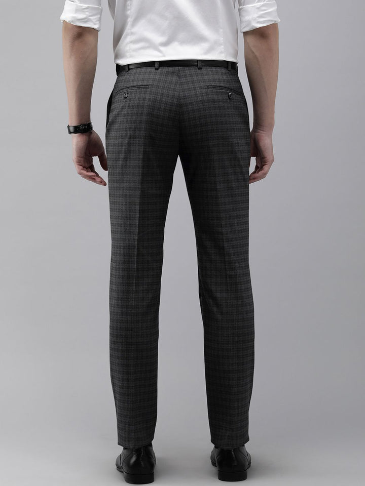 Park Avenue Men Checked Smart Fit Mid-Rise Formal Trousers