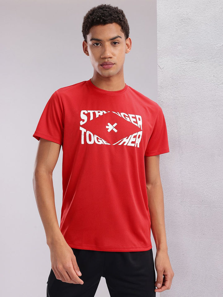 HRX by Hrithik Roshan Couple Collection Typography Printed Rapid Dry Training T-shirt