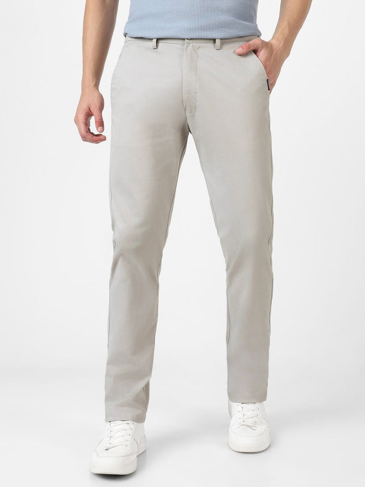 Urbano Fashion Men Grey Slim Fit Solid Chinos