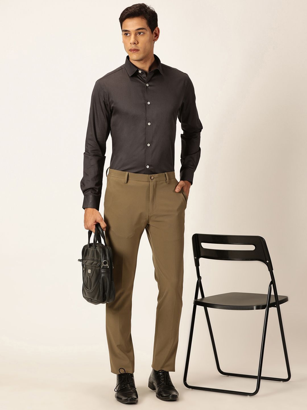 Thomas Scott Men Cotton Premium Slim Fit Opaque Formal Shirt