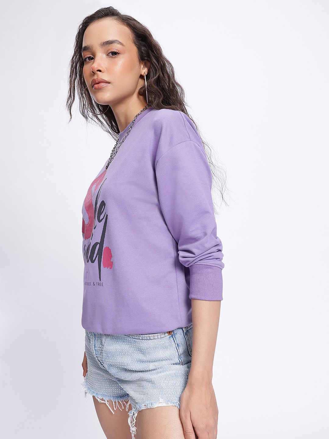 DressBerry Wintery Whispers Typography Sweatshirt