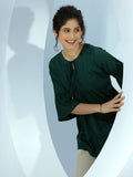 Libas Women Woven Design Tie-Up Neck A-Line Kurti
