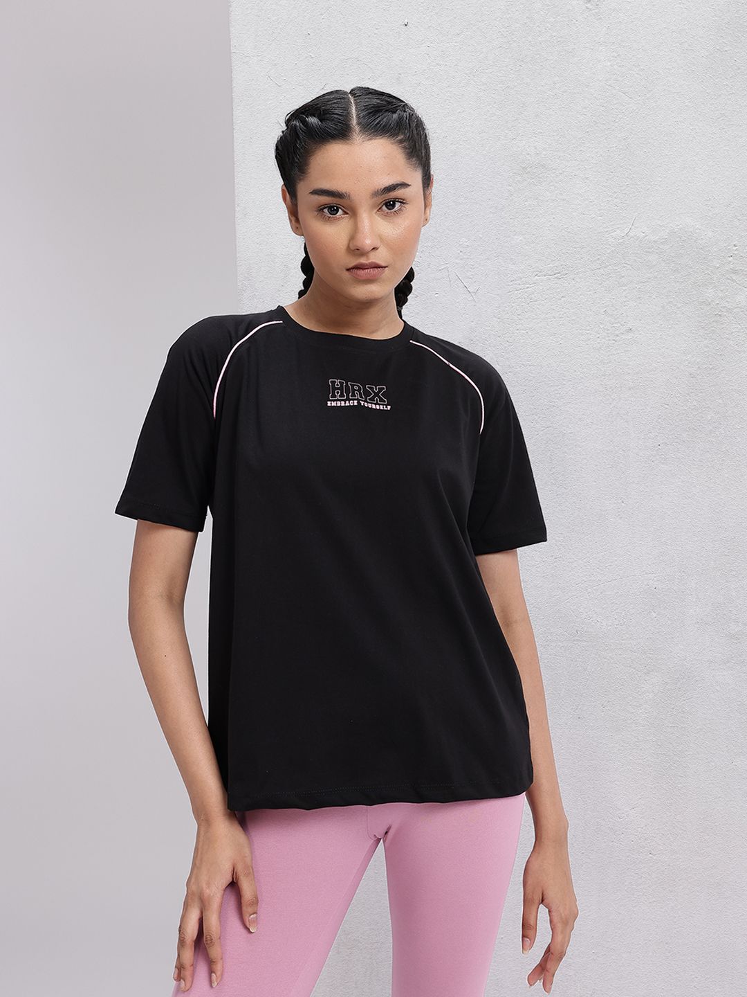 HRX by Hrithik Roshan Brand Logo Print Training T-shirt