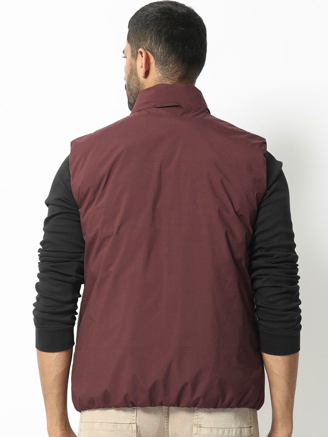 RARE RABBIT Men Cog Puffer Mock Collar Reversible Jacket