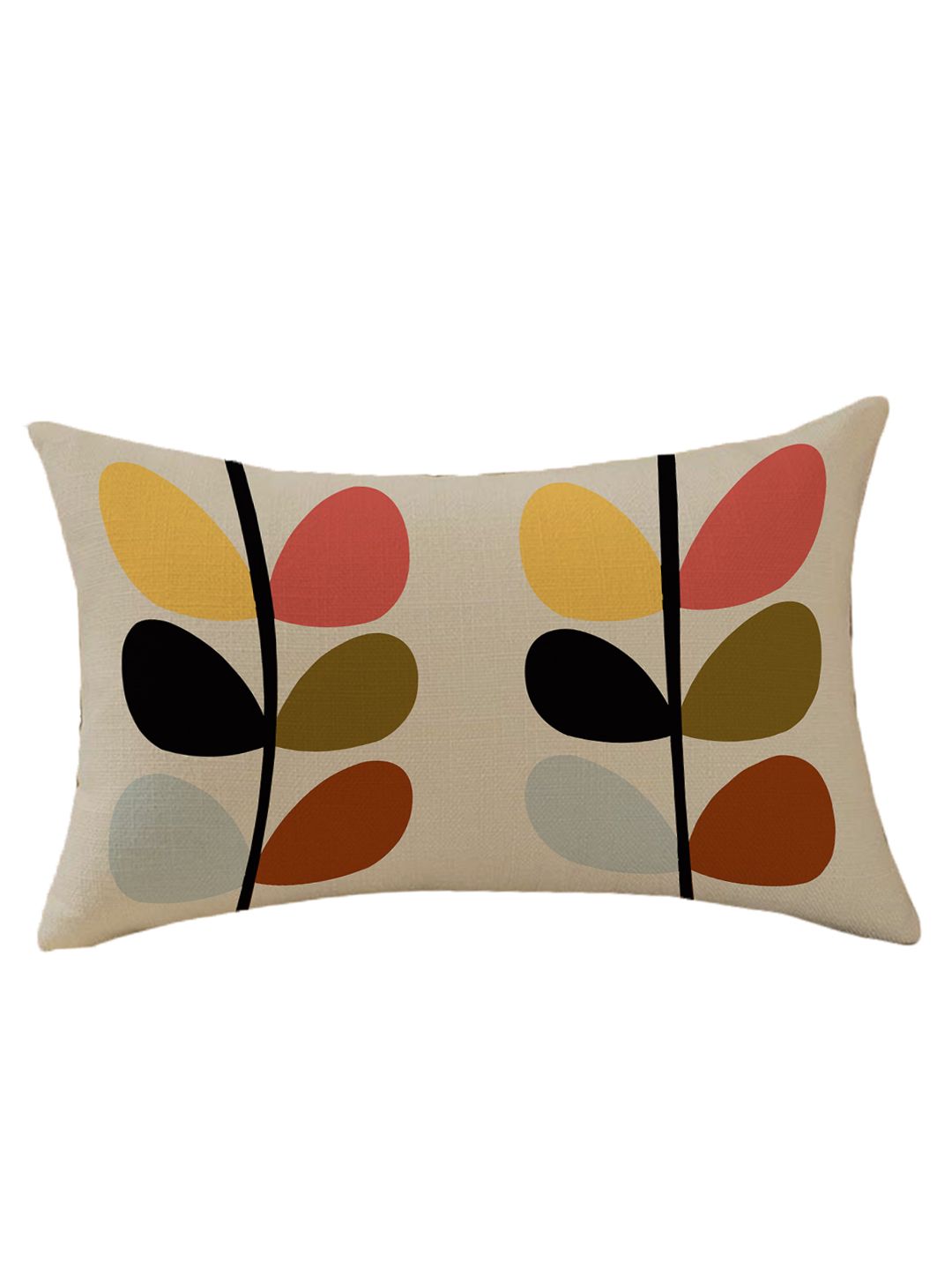 STITCHNEST Set of 2 Yellow & White Floral Rectangle Cushion Covers