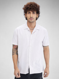 VASTRADO Men Striped Resort Collar Cotton Oversized Shirt