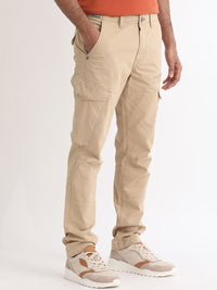RARE RABBIT Men Cidar Regular Fit Mid-Rise Cotton Cargo Trouser