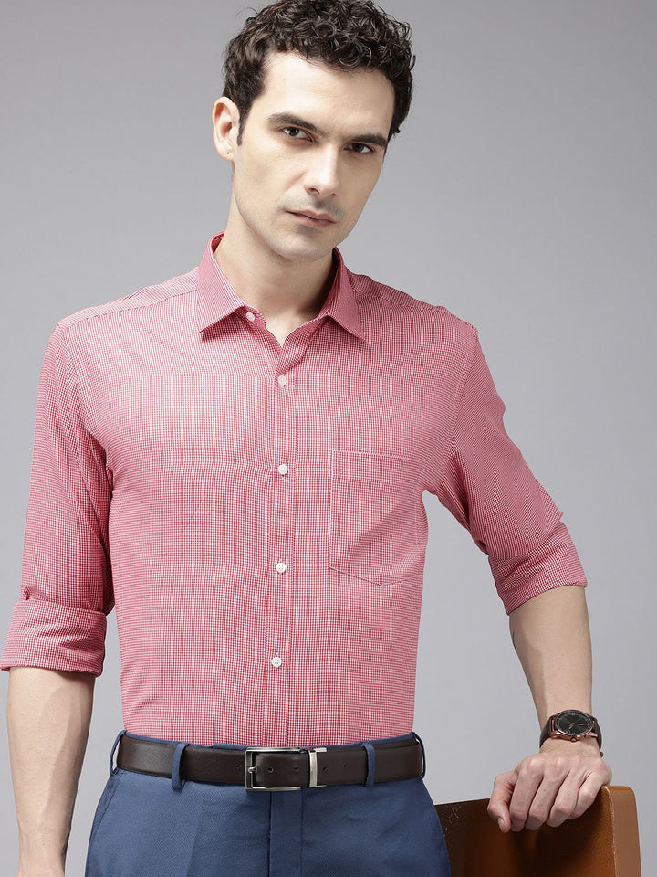 Park Avenue Slim Fit Micro Checked Formal Shirt