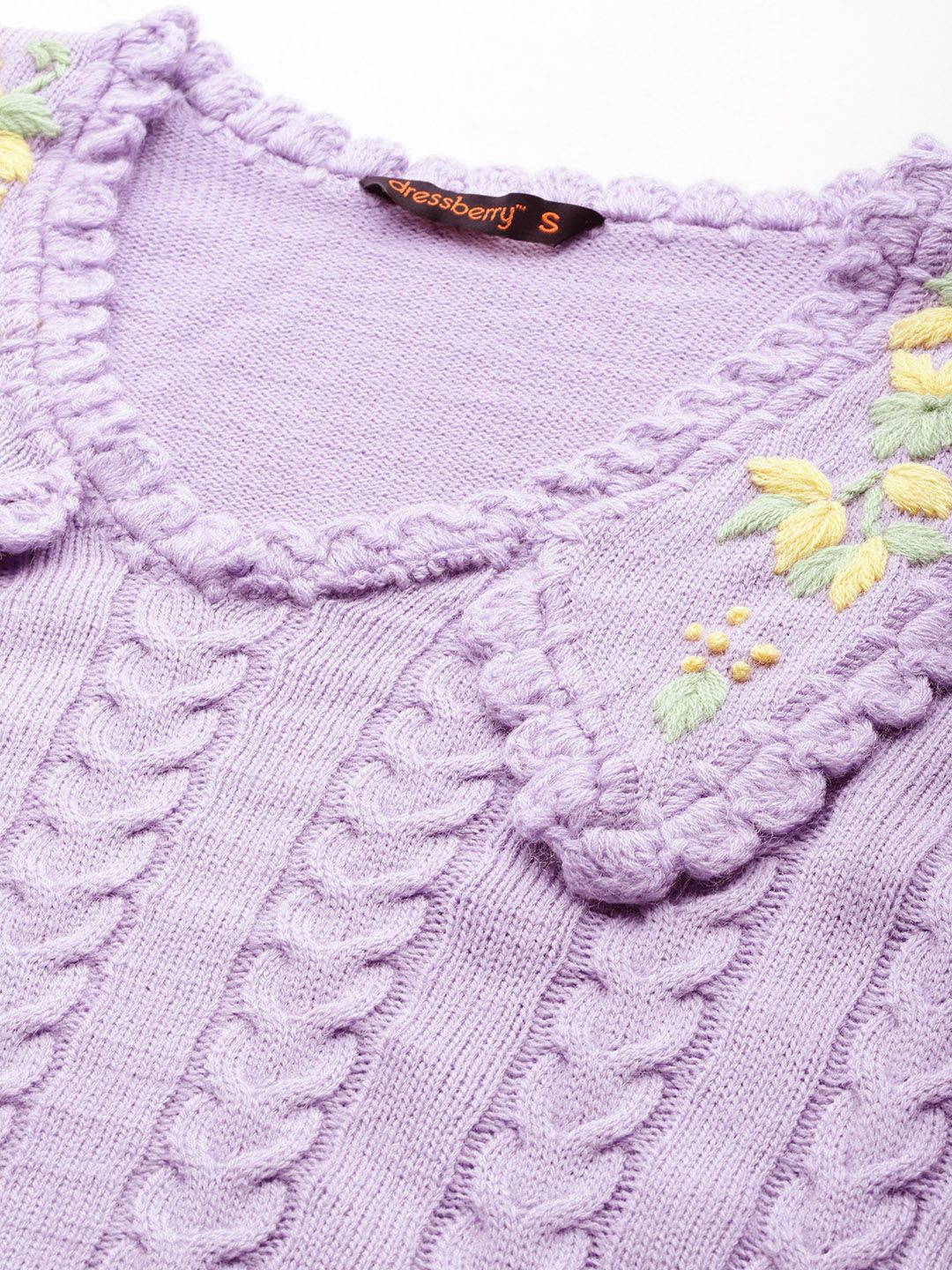 DressBerry Above The Keyboard Collar Cable Knit Pullover