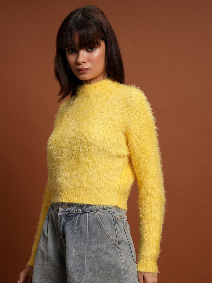 Tokyo Talkies Boucle Crop Pullover Sweater