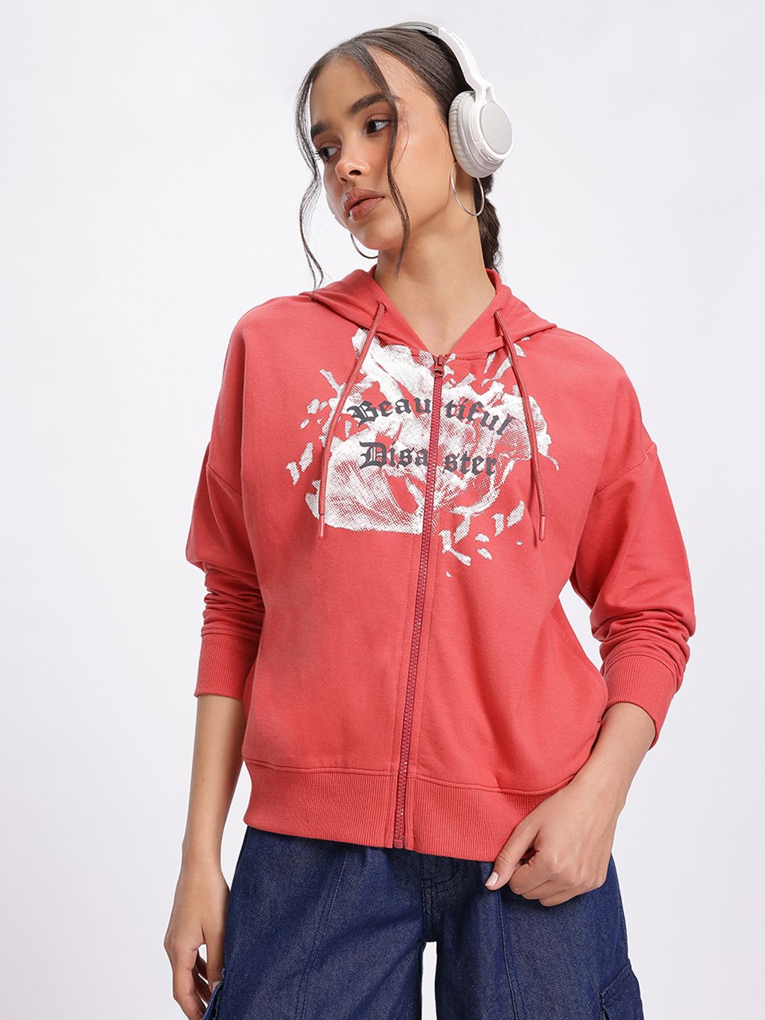 DressBerry Savage Statements Printed Hooded Sweatshirt