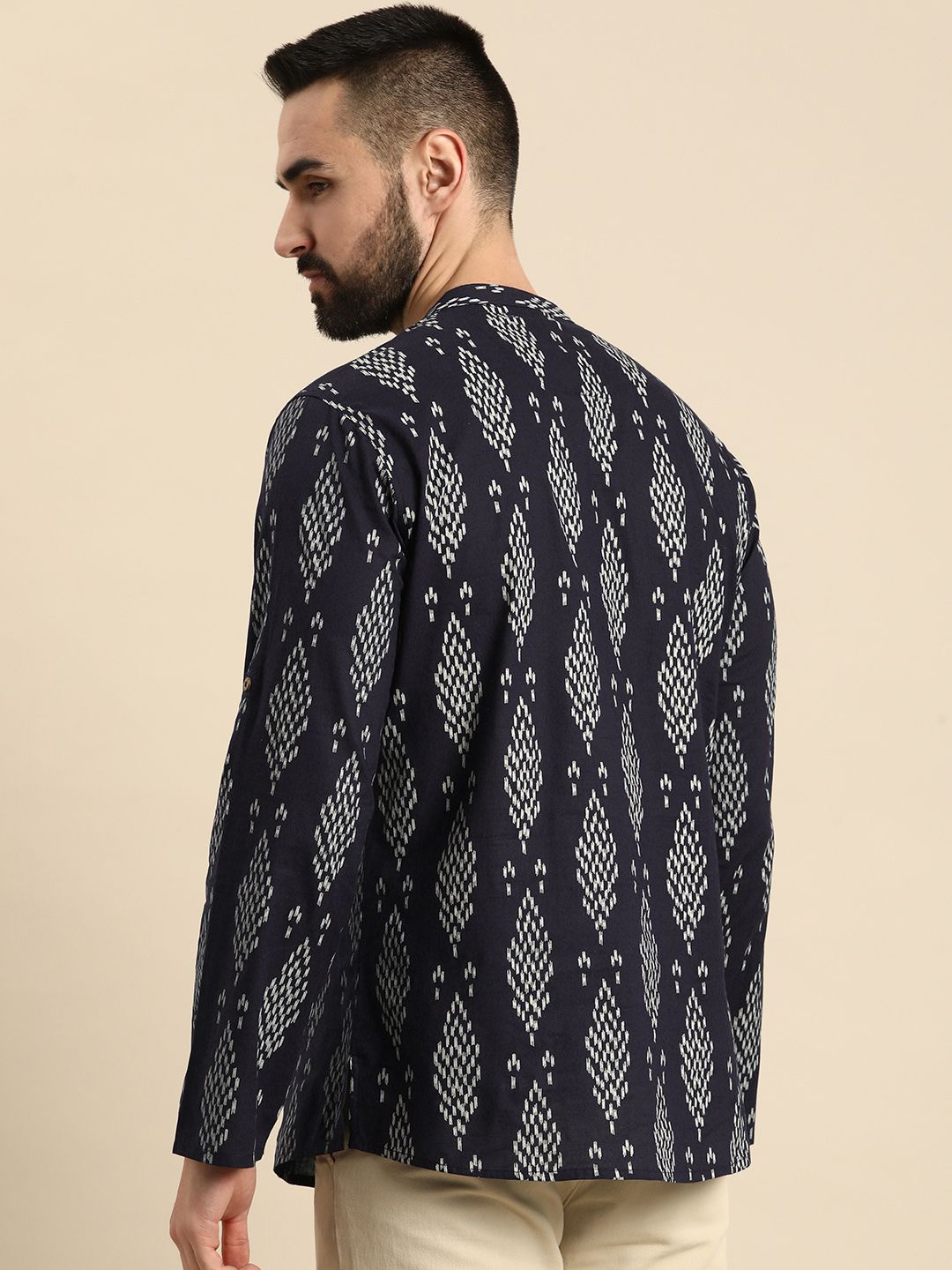 Anouk Men Ethnic Motifs Printed Block Print Short Kurta