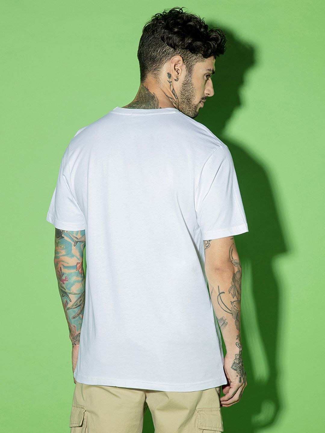 Bewakoof Men White Typography Printed Pure Cotton T-shirt