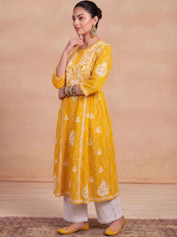 House of Chikankari Women Embroidered Chikankari Kurta