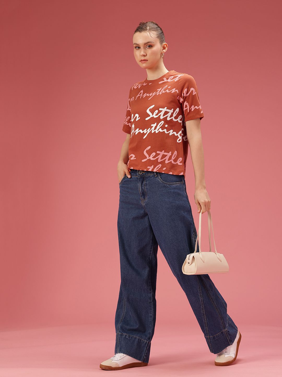 DressBerry Typography Printed Pure Cotton T-shirt