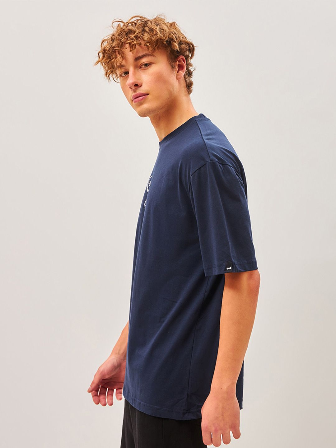 Bewakoof Graphic Printed Drop-Shoulder Sleeves Oversized Cotton T-shirt