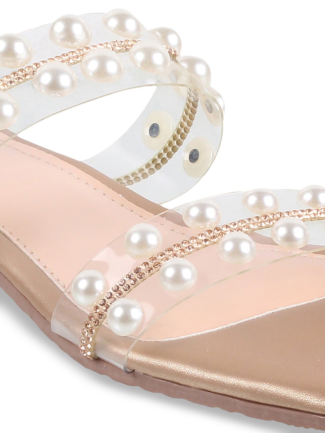 Metro Women Embellished Open Toe Flats
