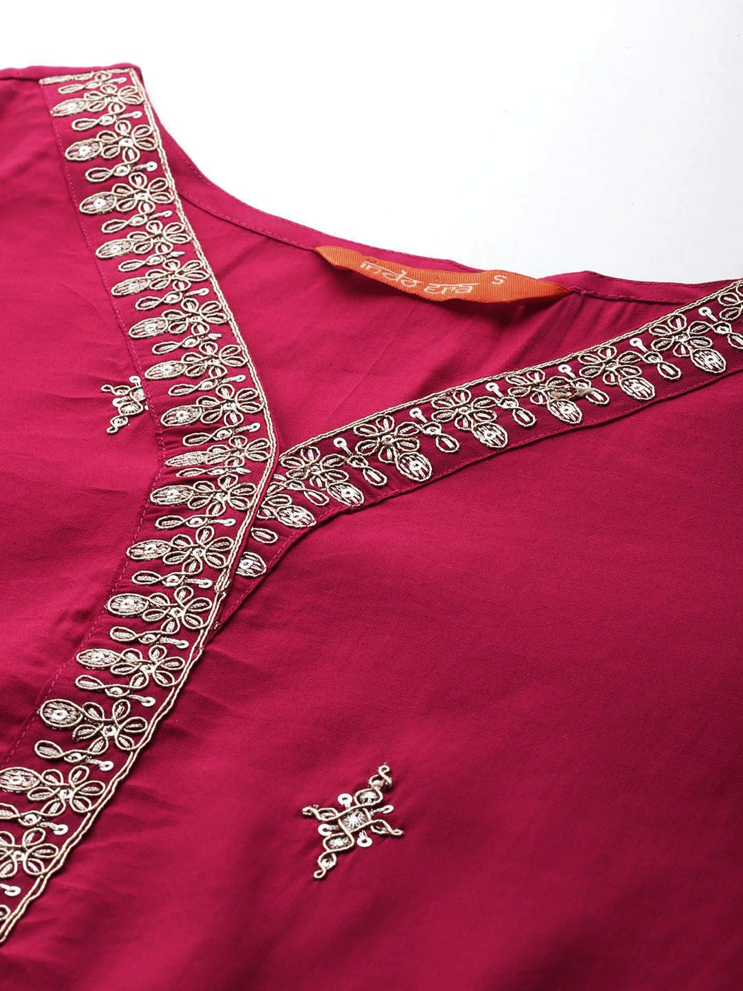 Indo Era Ethnic Motifs Embroidered Zari Kurta With Trousers & Dupatta