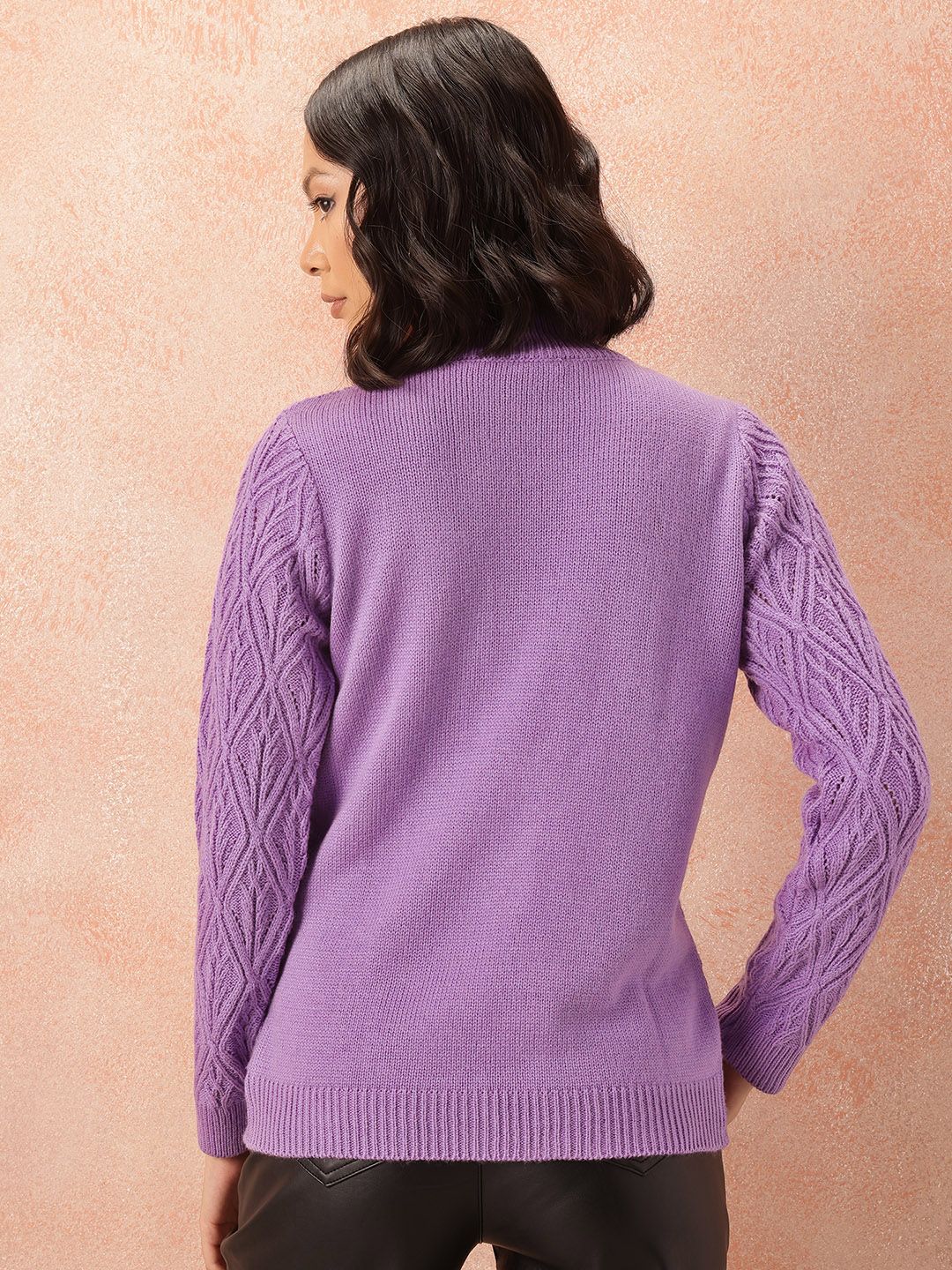 all about you Cable Knit Pure Acrylic Longline Pullover