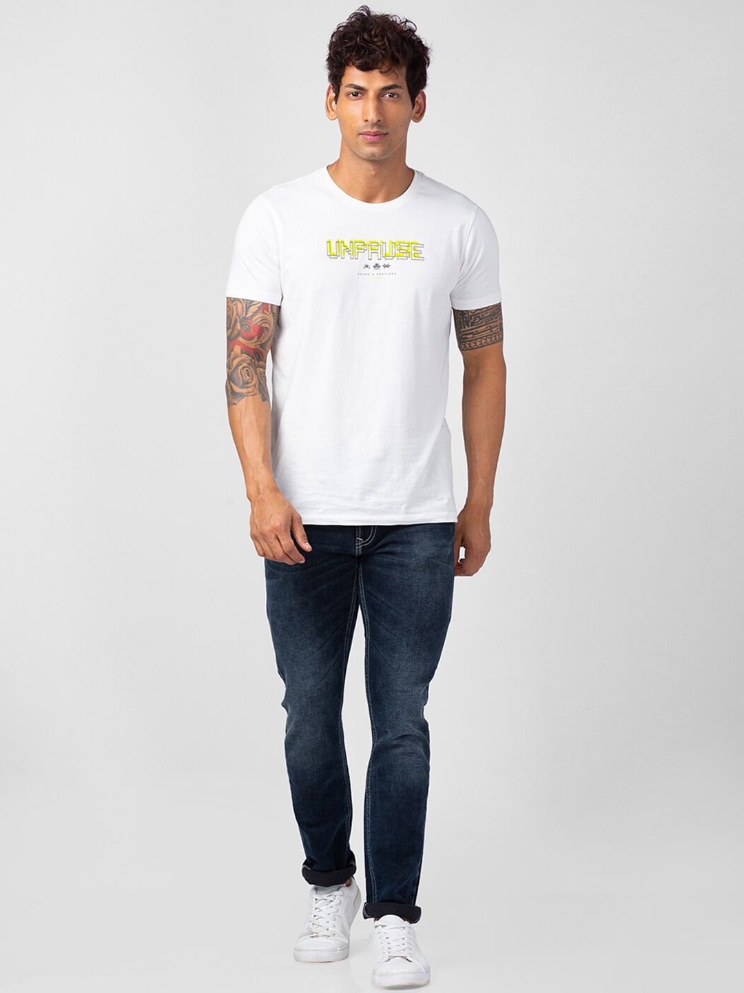SPYKAR Men Cotton Regular Fit Heavy Fade Jeans
