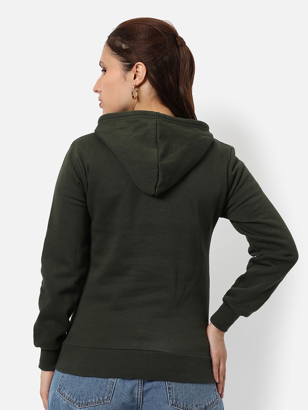 Kampus Sutra Wanita Hijau Bergantung Sweatshirt