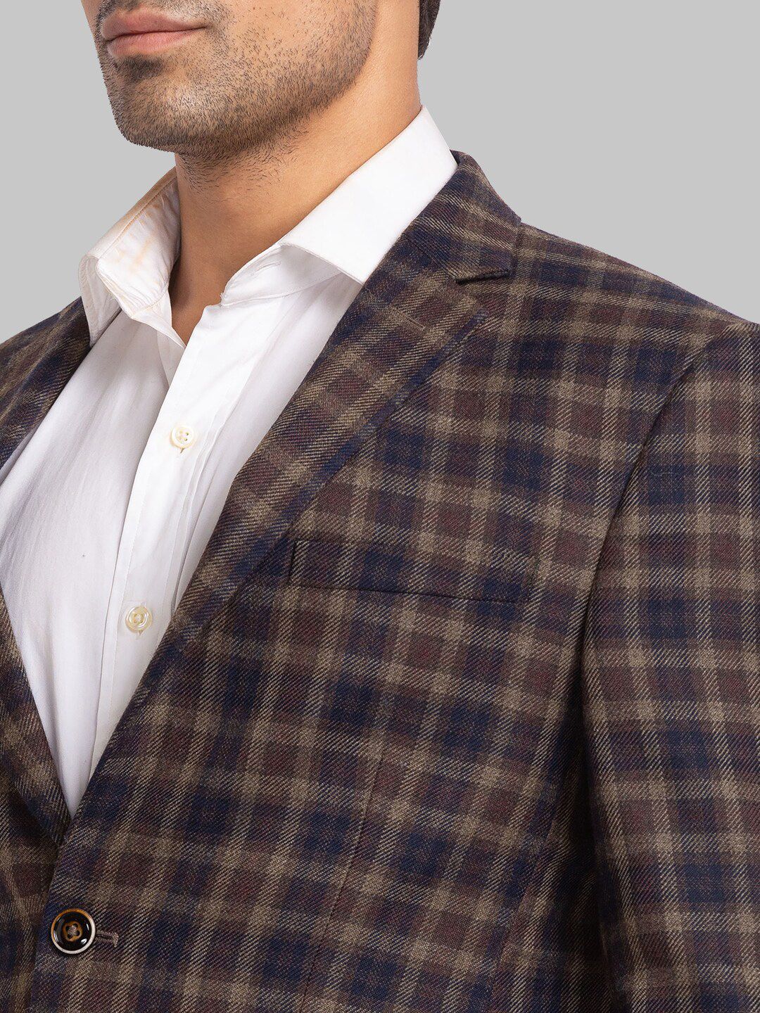 Park Avenue Men Checked Super Slim-Fit Single Breasted Blazer