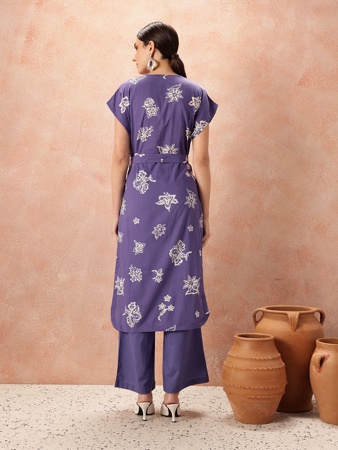 all about you Floral Printed Regular Pure Cotton Kurta & Palazzos