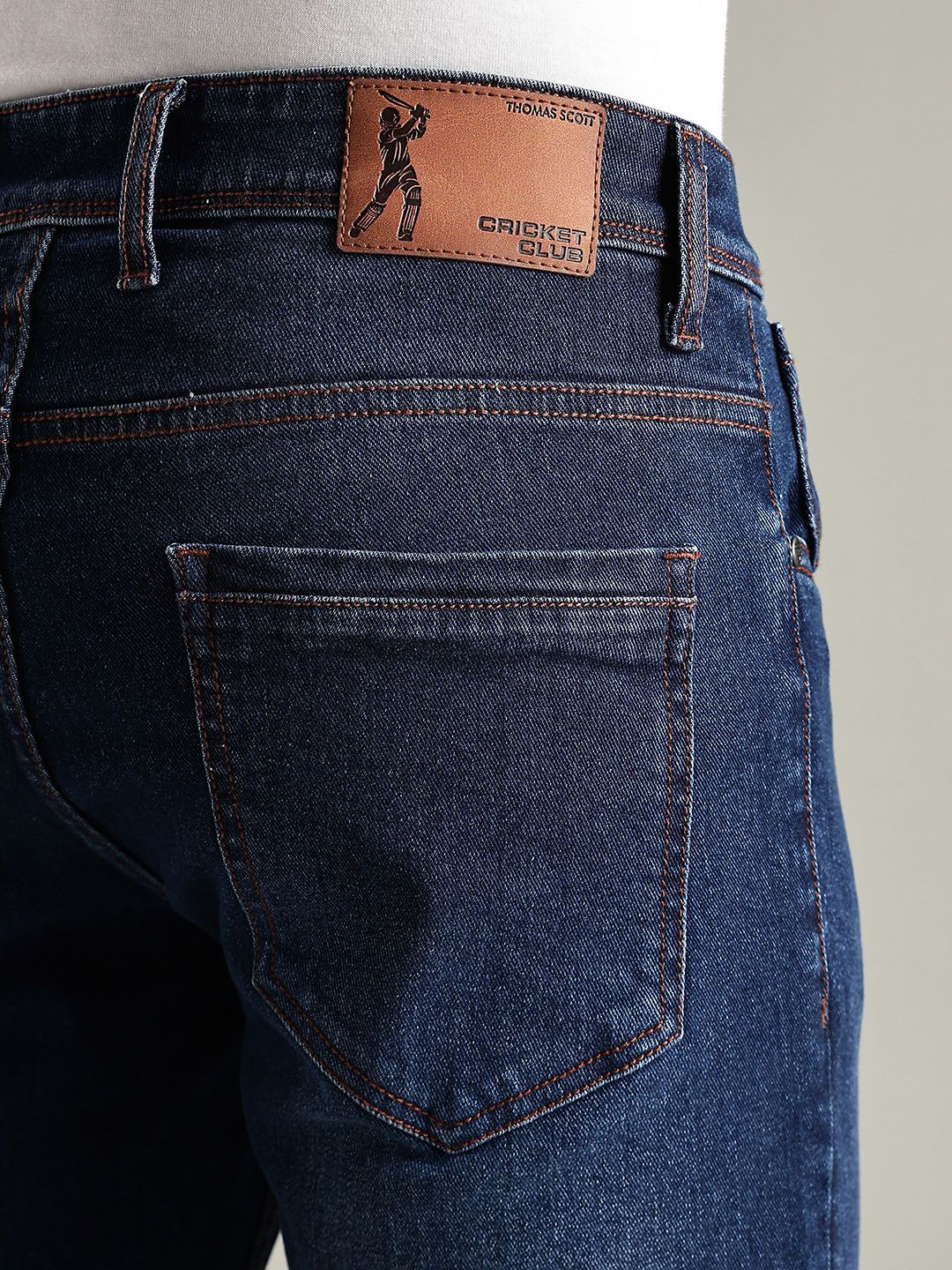 Thomas Scott Men Original Slim Fit Mid-Rise Light Fade Stretchable Jeans