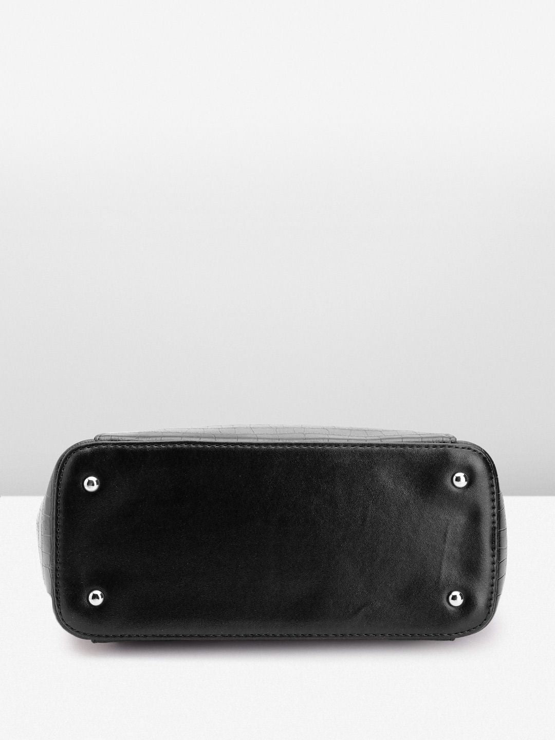 Lino Perros Croc Textured Structured Shoulder Bag