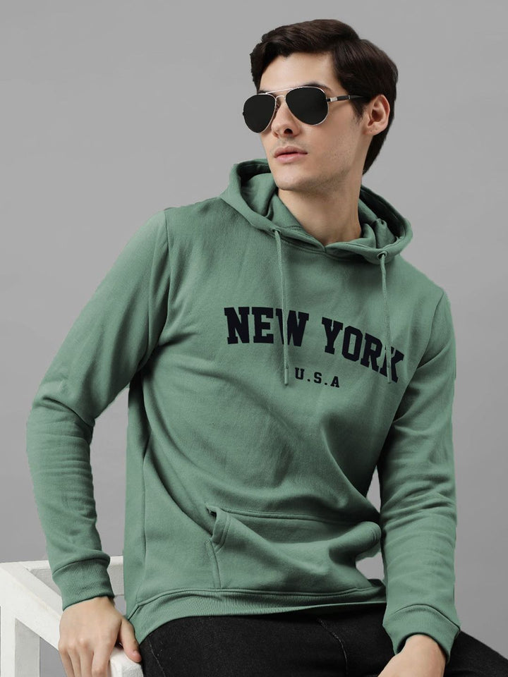 ADRO Men Printed Hooded Pullover Sweatshirt