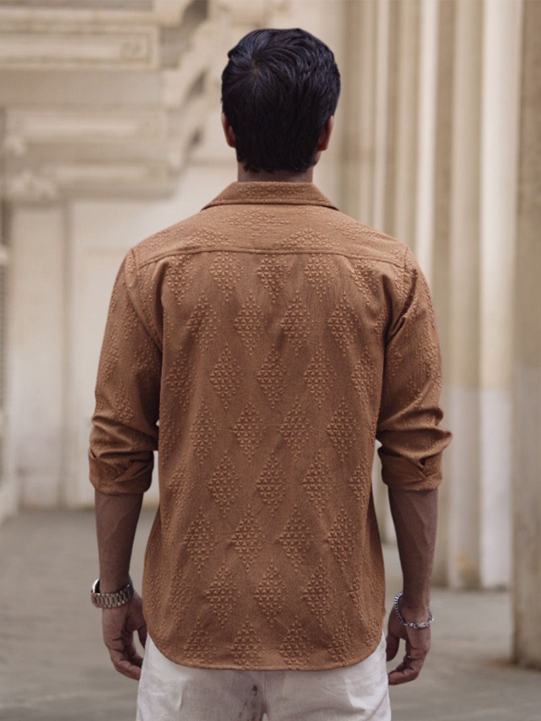 Powerlook Men Textured Opaque Regular Shirt