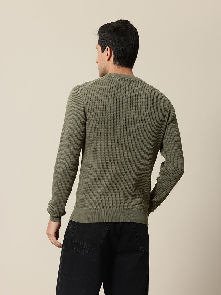 Mr Bowerbird Pure Cotton Self-Design Pullover Sweater