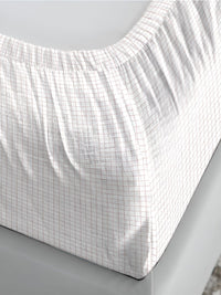 MYTRIDENT White & Green Floral 210 TC Pure Cotton Fitted King Bedsheet with 2 Pillow Covers
