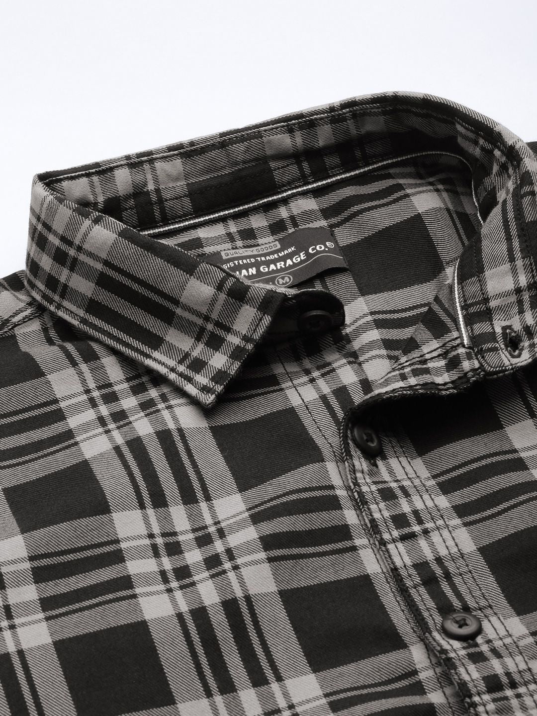 The Indian Garage Co Men Black Classic Checked Casual Shirt